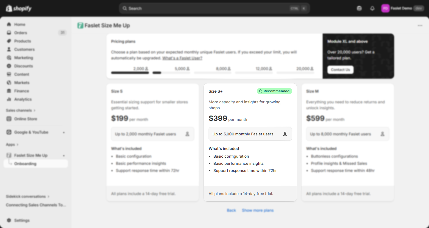 Select a price plan