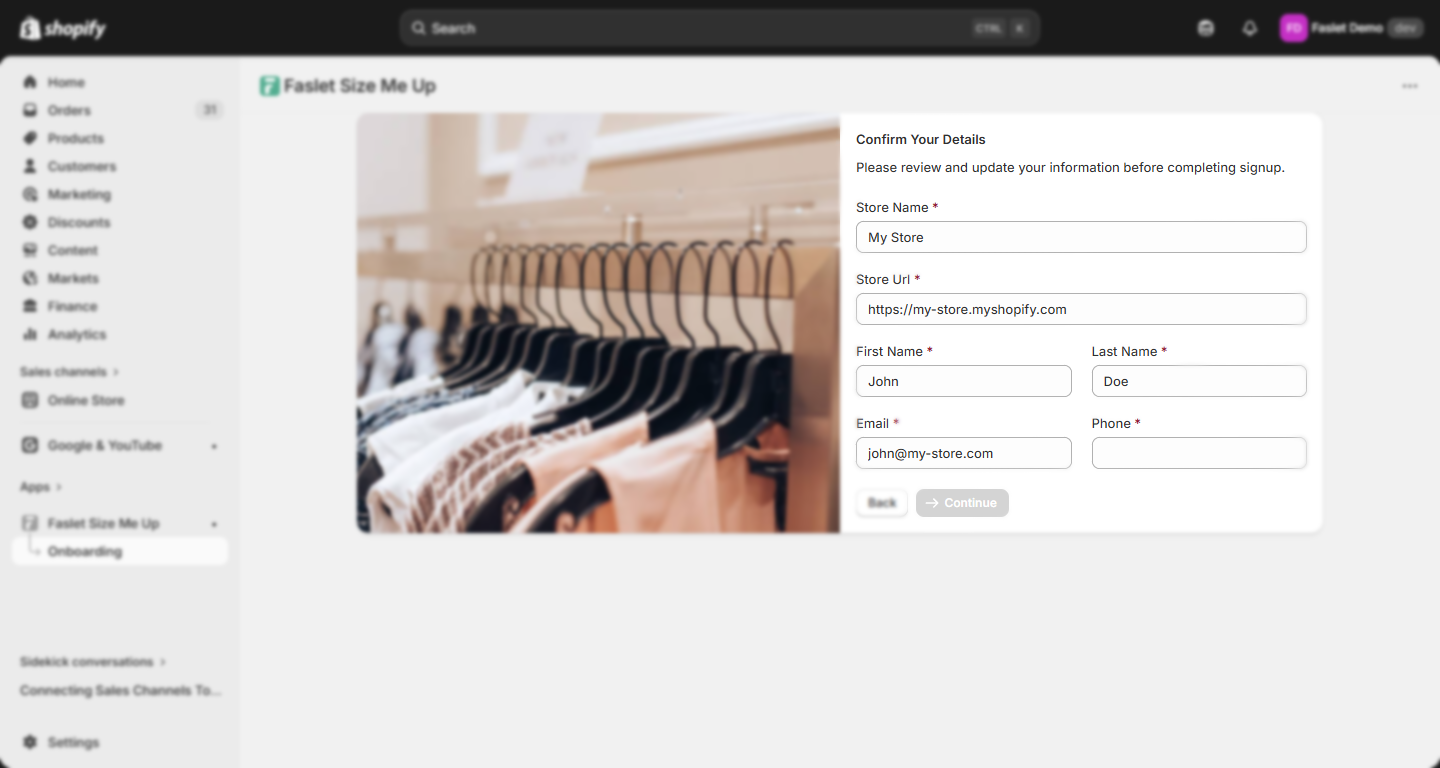 Confirm your details